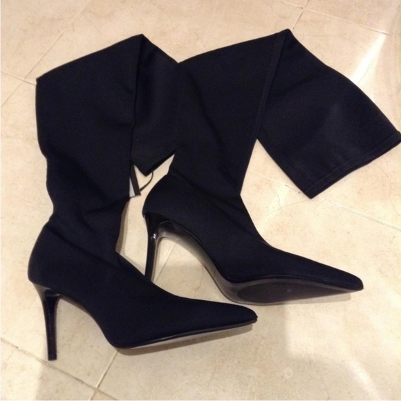 mango black sock boots